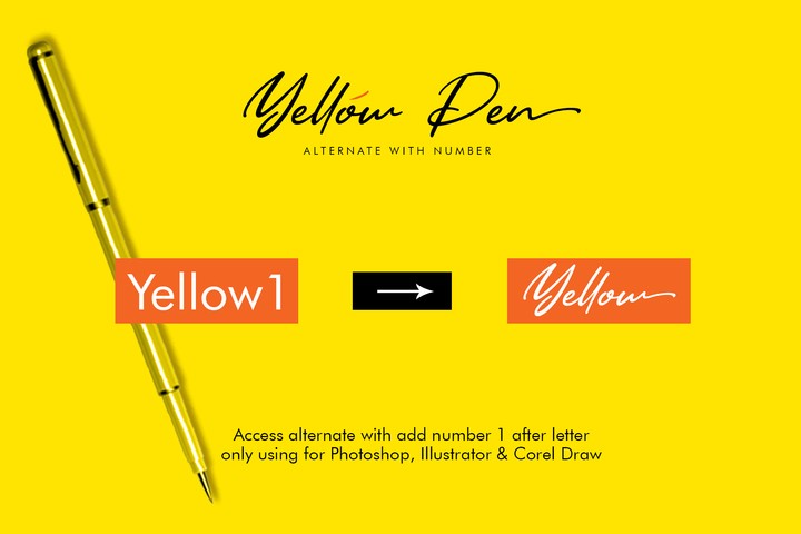 Пример шрифта Yellow Pen Regular